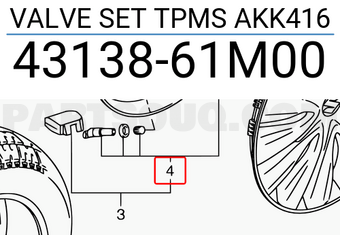 Suzuki 4313861M00 VALVE SET TPMS AKK416