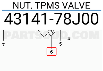 Suzuki 4314178J00 NUT, TPMS VALVE