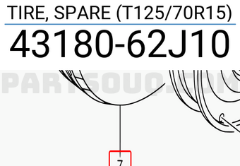 Suzuki 4318062J10 TIRE, SPARE (T125/70R15)