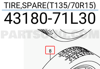 Suzuki 4318071L30 TIRE,SPARE(T135/70R15)