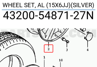 Suzuki 432005487127N WHEEL SET, AL (15X6JJ)(SILVER)