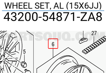 Suzuki 4320054871ZA8 WHEEL SET, AL (15X6JJ)