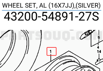 Suzuki 432005489127S WHEEL SET, AL (16X7JJ),(SILVER)