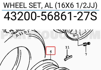 Suzuki 432005686127S WHEEL SET, AL (16X6 1/2JJ)