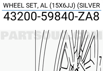 Suzuki 4320059840ZA8 WHEEL SET, AL (15X6JJ) (SILVER