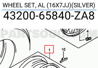 Suzuki 4320065840ZA8 WHEEL SET, AL (16X7JJ)(SILVER)