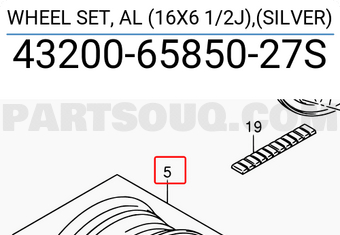 Suzuki 432006585027S WHEEL SET, AL (16X6 1/2J),(SILVER)