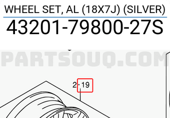 Suzuki 432017980027S WHEEL SET, AL (18X7J) (SILVER)