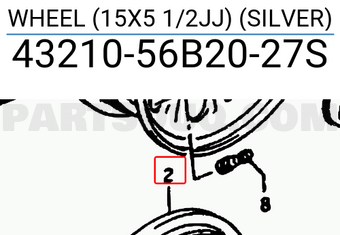 Suzuki 4321056B2027S WHEEL (15X5 1/2JJ) (SILVER)