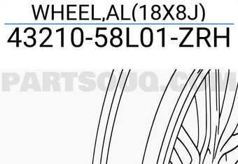 Suzuki 4321058L01ZRH WHEEL,AL(18X8J)