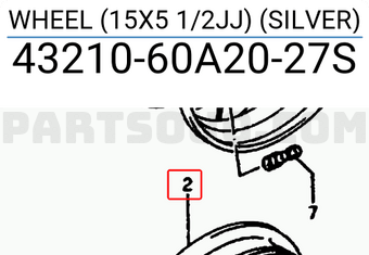 Suzuki 4321060A2027S WHEEL (15X5 1/2JJ) (SILVER)
