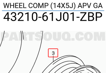 Suzuki 4321061J01ZBP WHEEL COMP (14X5J) APV GA
