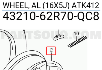 Suzuki 4321062R70QC8 WHEEL, AL (16X5J) ATK412