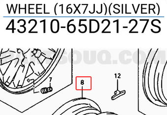Suzuki 4321065D2127S WHEEL (16X7JJ)(SILVER)