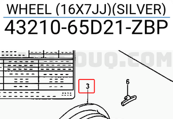 Suzuki 4321065D21ZBP WHEEL (16X7JJ)(SILVER)
