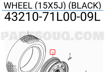 Suzuki 4321071L0009L WHEEL (15X5J) (BLACK)