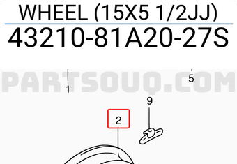 Suzuki 4321081A2027S WHEEL (15X5 1/2JJ)
