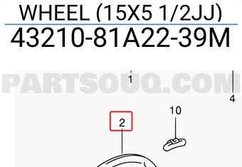 Suzuki 4321081A2239M WHEEL (15X5 1/2JJ)