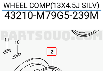 Suzuki 43210M79G5239M WHEEL COMP(13X4.5J SILV)