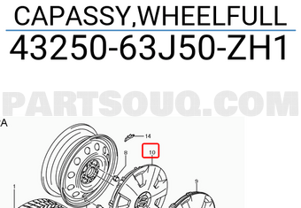 Suzuki 4325063J50ZH1 CAPASSY,WHEELFULL