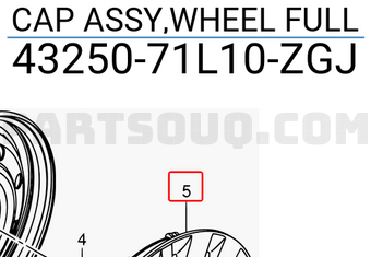 Suzuki 4325071L10ZGJ CAP ASSY,WHEEL FULL