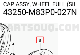 Suzuki 43250M83P0027N CAP ASSY, WHEEL FULL (SIL
