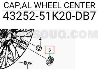 Suzuki 4325251K20DB7 CAP,AL WHEEL CENTER