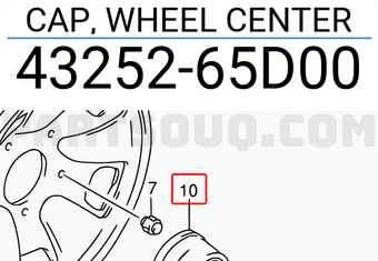 Suzuki 4325265D00 CAP, WHEEL CENTER