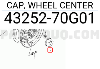 Suzuki 4325270G01 CAP, WHEEL CENTER