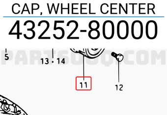 Suzuki 4325280000 CAP, WHEEL CENTER