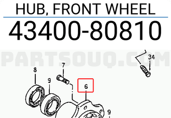 Suzuki 4340080810 HUB, FRONT WHEEL