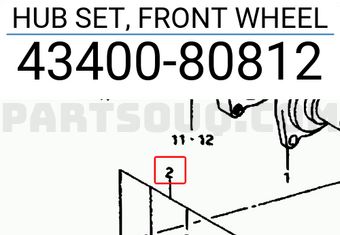 Suzuki 4340080812 HUB SET, FRONT WHEEL