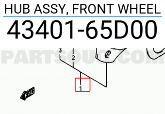 Suzuki 4340165D00 HUB ASSY, FRONT WHEEL