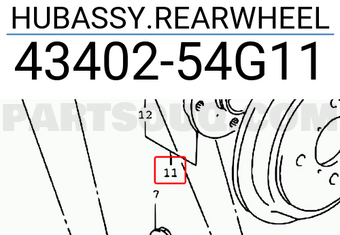 Suzuki 4340254G11 HUBASSY.REARWHEEL