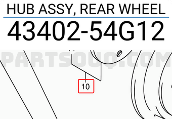 Suzuki 4340254G12 HUB ASSY, REAR WHEEL