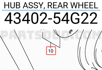 Suzuki 4340254G22 HUB ASSY, REAR WHEEL