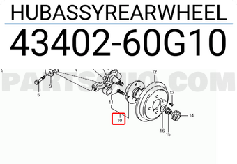 Suzuki 4340260G10 HUBASSYREARWHEEL