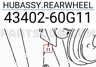 Suzuki 4340260G11 HUBASSY.REARWHEEL