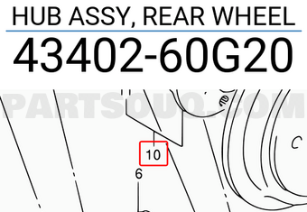 Suzuki 4340260G20 HUB ASSY, REAR WHEEL
