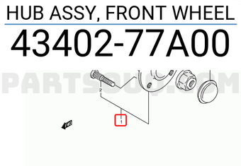 Suzuki 4340277A00 HUB ASSY, FRONT WHEEL
