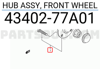 Suzuki 4340277A01 HUB ASSY, FRONT WHEEL