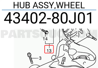 Suzuki 4340280J01 HUB ASSY,WHEEL