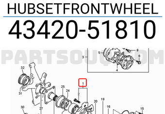 Suzuki 4342051810 HUBSETFRONTWHEEL