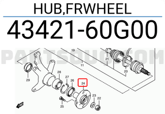 Suzuki 4342160G00 HUB,FRWHEEL