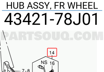 Suzuki 4342178J01 HUB ASSY, FR WHEEL