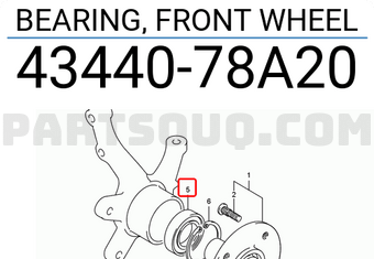 Suzuki 4344078A20 BEARING, FRONT WHEEL