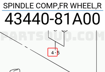 Suzuki 4344081A00 SPINDLE COMP,FR WHEEL,R