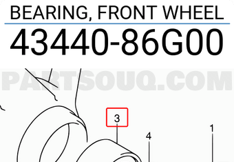 Suzuki 4344086G00 BEARING, FRONT WHEEL
