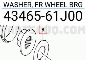 Suzuki 4346561J00 WASHER, FR WHEEL BRG