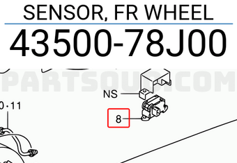 Suzuki 4350078J00 SENSOR, FR WHEEL